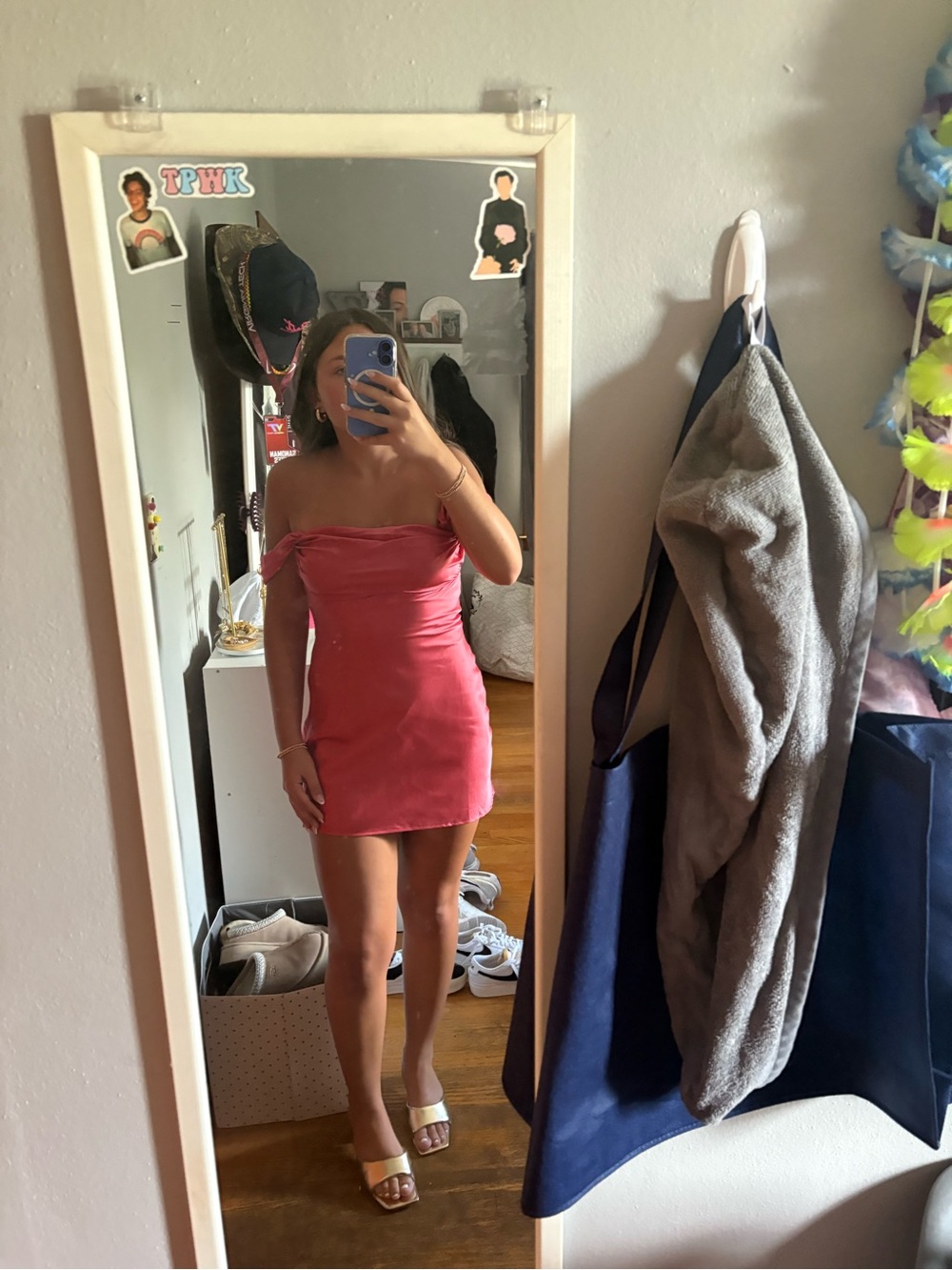 Beginning Boutique Hot Pink Strapless Satin Mini Dress